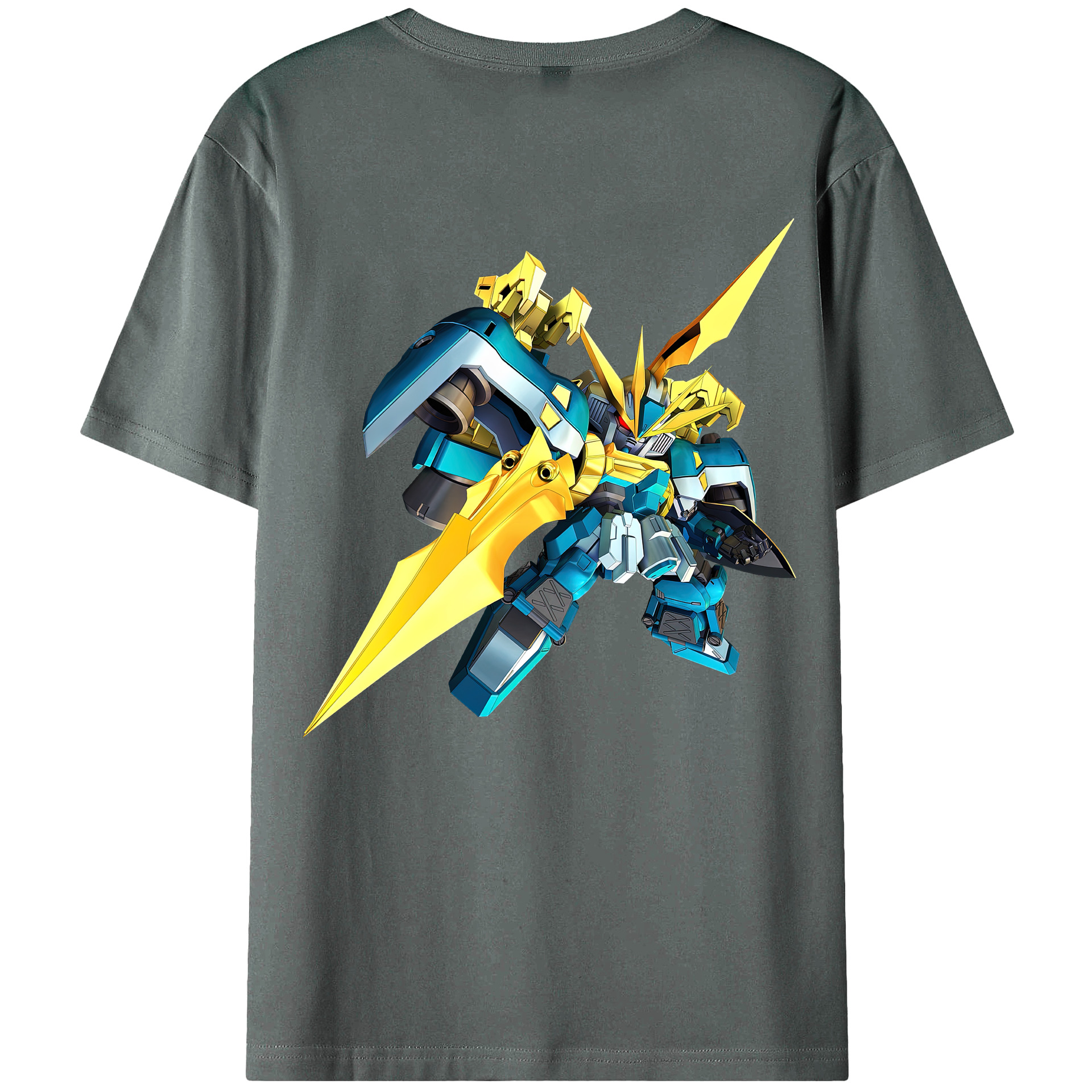 （画像用） 機動戦士ガンダム Mobile Suit Gundam 綿100％ メンズ半袖Tシャツ（バックプリント） 通気性